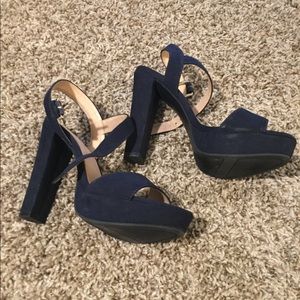Navy Lauren Conrad open toed  heels